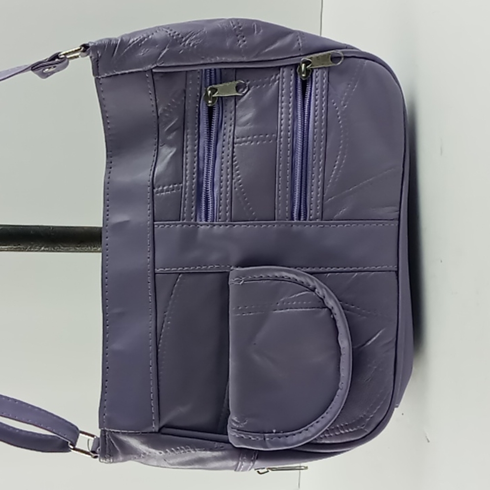 Purple Multi Compartment Satchel Shoulder Bag